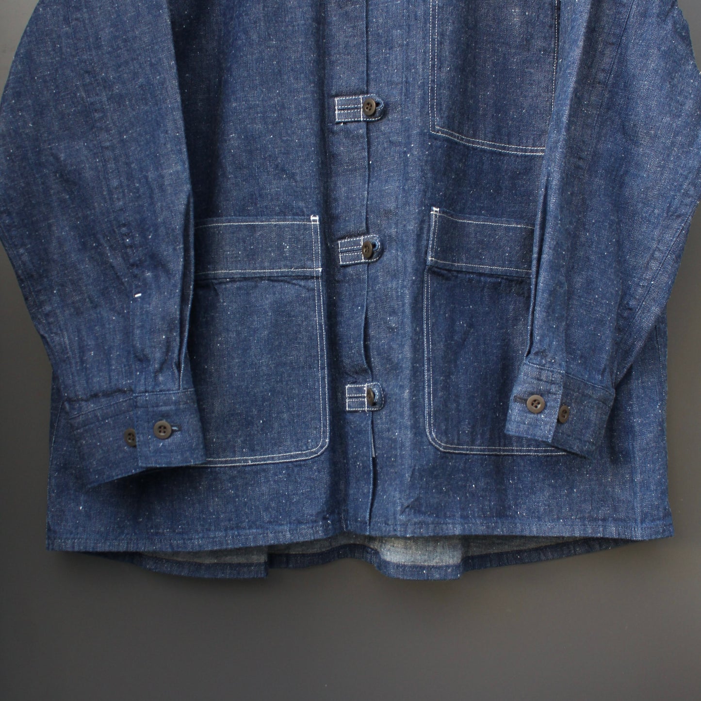 BROOKLYN OVERALL -
COLLARLESS 9OZ DENIM BLOUSON