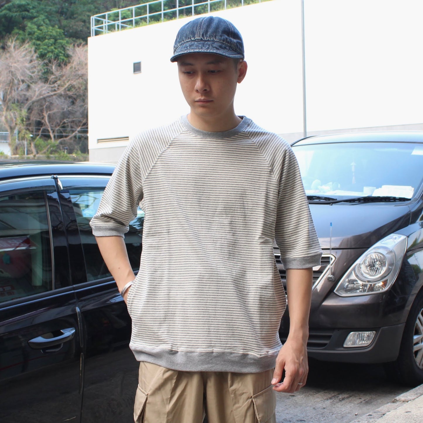 SPINNER BAIT -
VINTAGE BORDER RAGLAN CREW NECK H/S