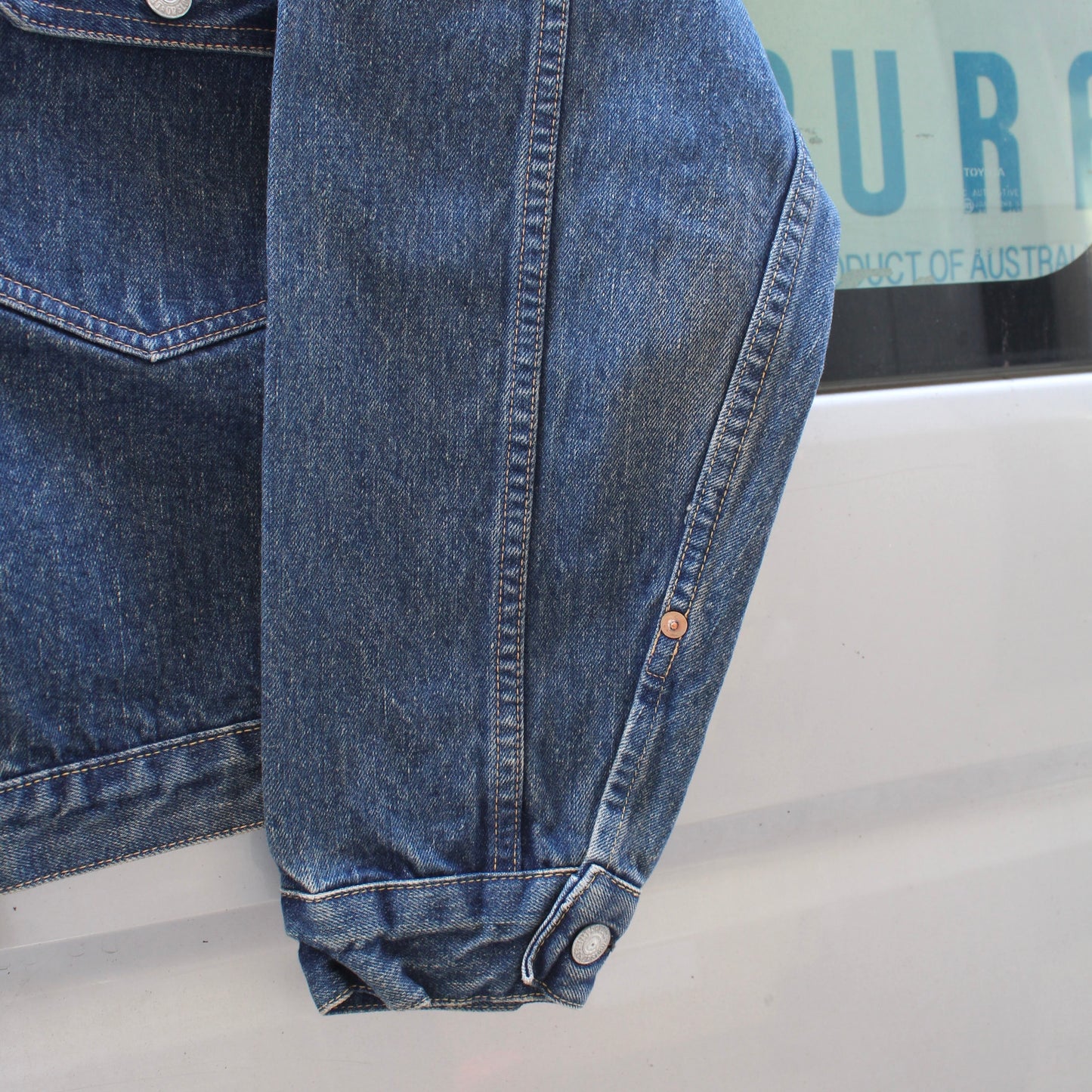 Or Slow -
40'S PLEATED FRONT BLOUSE DENIM JACKET (VINTAGE WASH)