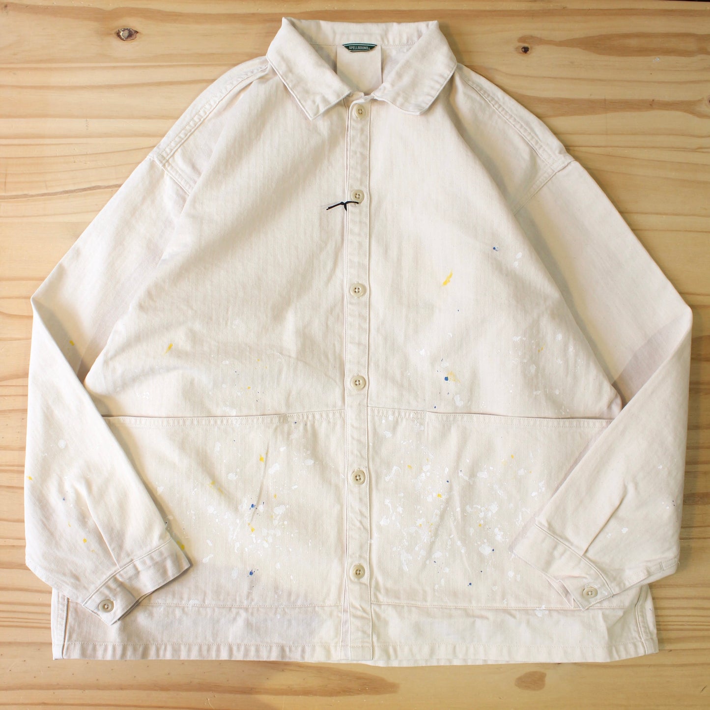 SPELLBOUND - HERRINGBONE WORKER SHIRT JACKET WITH PAINT