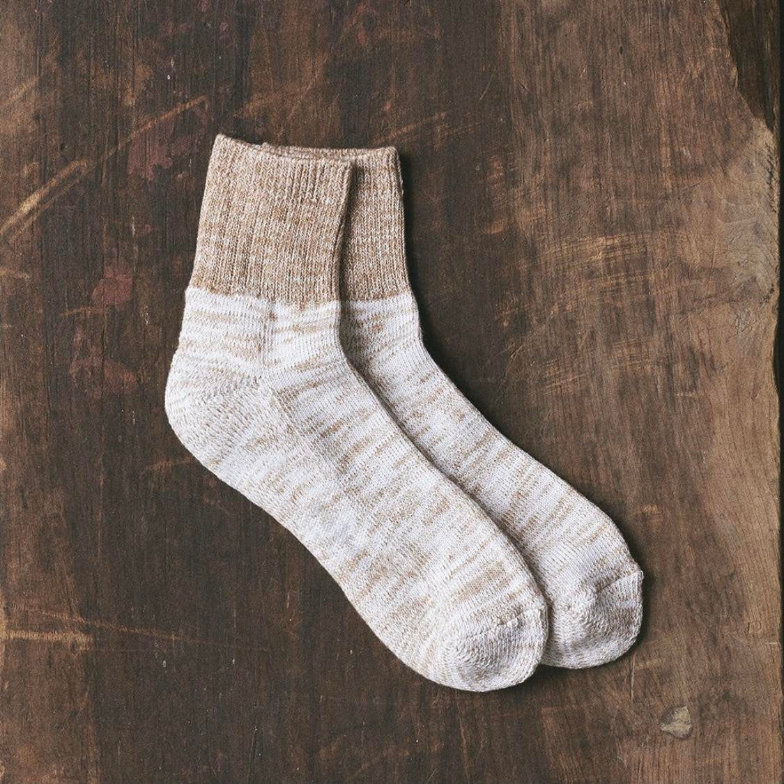 yahae - ORGANIC COTTON ANKLE PILE SOCKS (Green)