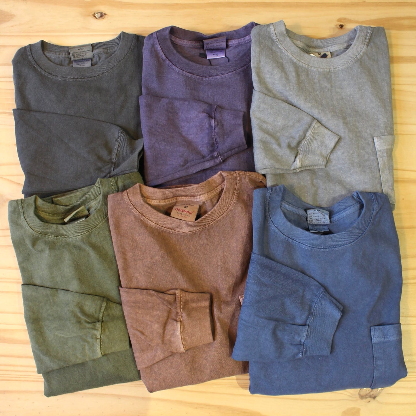 GOODWEAR (日版) - 7.2OZ L/S POCKET TEE PIGMENT DYE