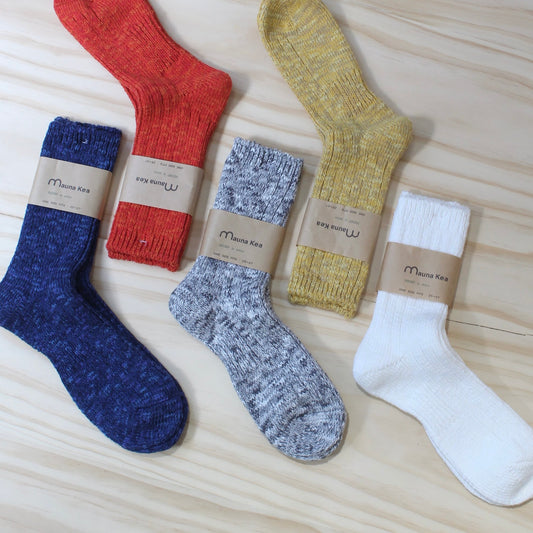 Mauna Kea Socks -
 Slub Low Gauge Rib Socks