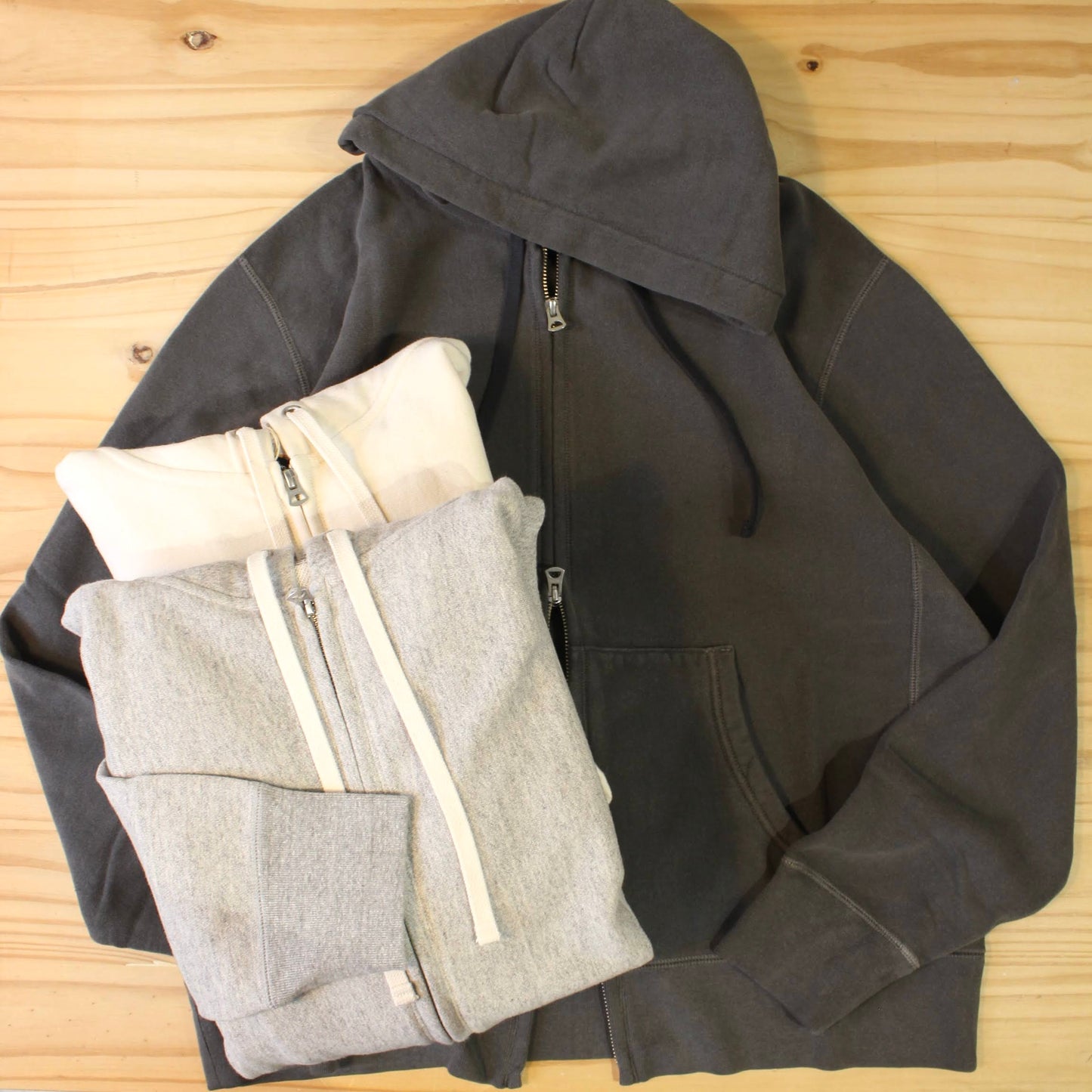 FELCO -
10OZ FRENCH TERRY INVERSE WEAVE KANGAROO ZIP-UP PARKA
