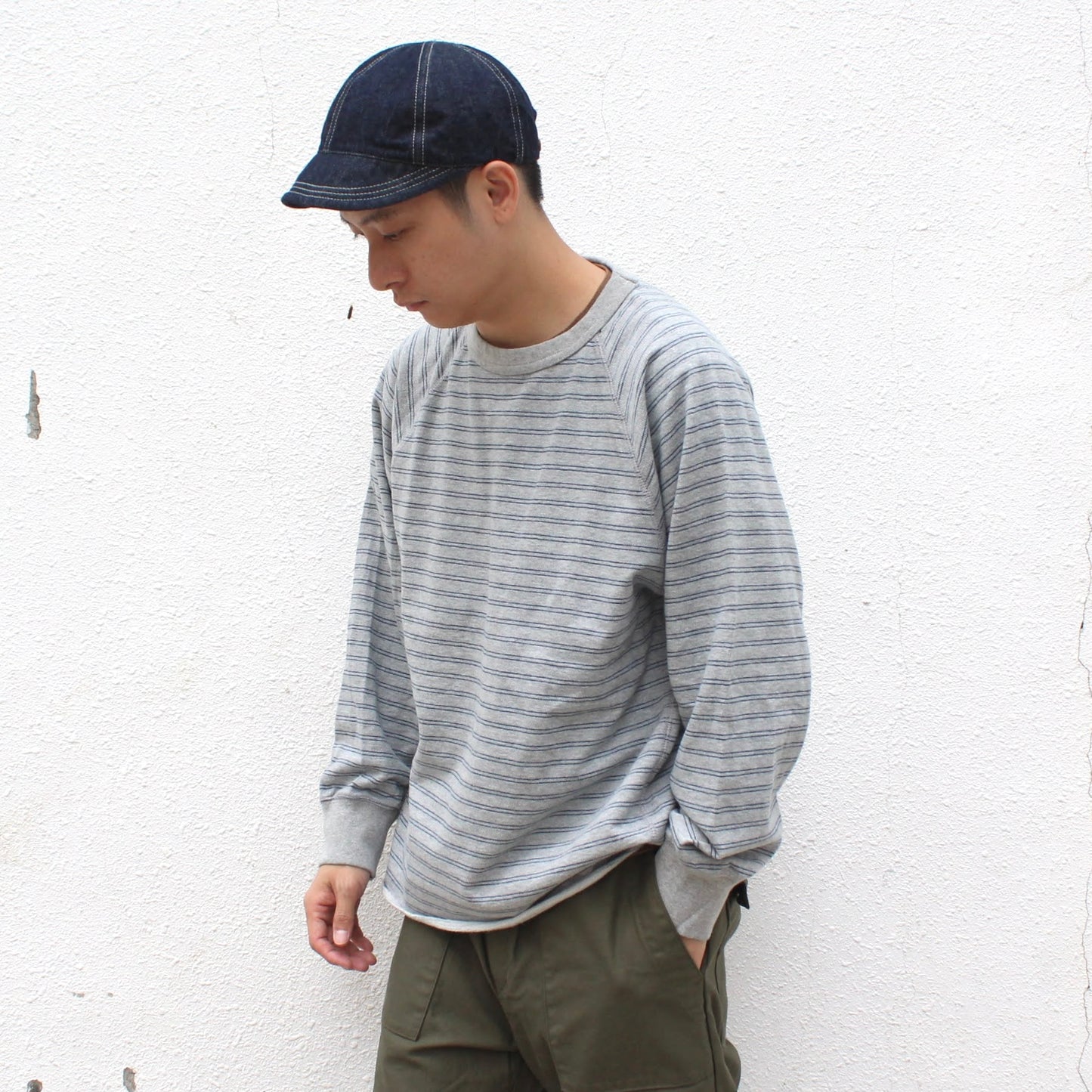 WALLA WALLA SPORT -
U.S MADE STRIPE LT TERRY CREW SWEAT