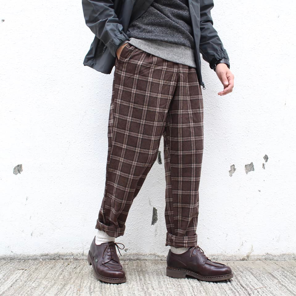 GRAMICCI - WOOL BLEND TUCK TAPERED PANTS