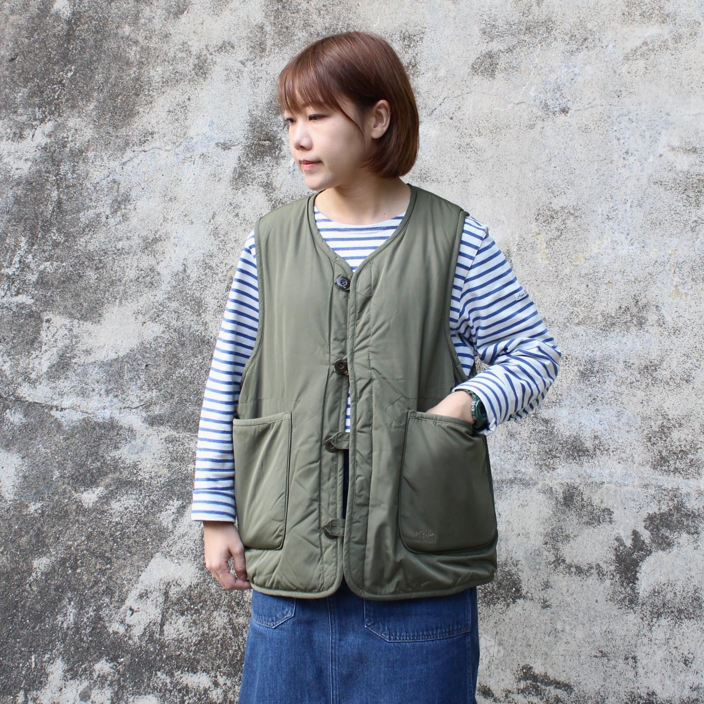 ARMY TWILL -
PE WEATHER REVERSIBLE VEST