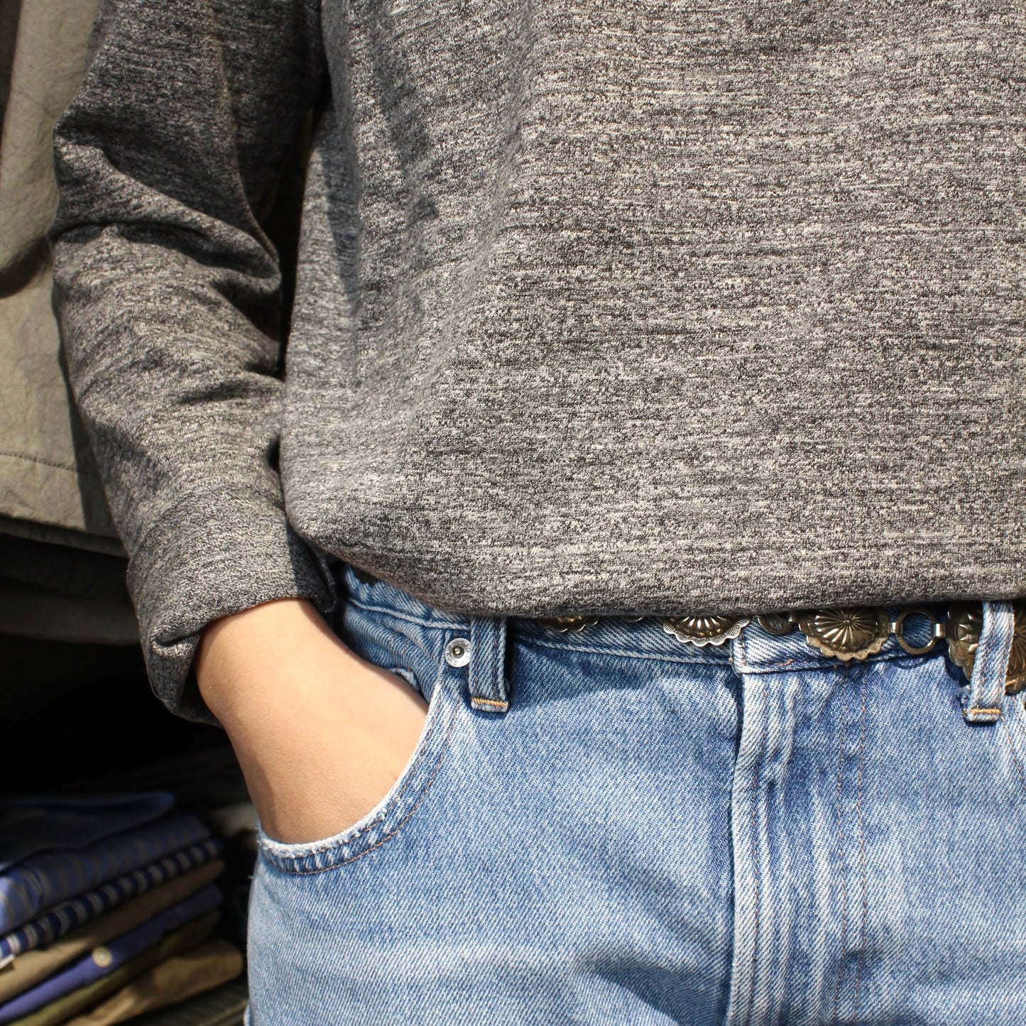 RIDING HIGH - Regular LOOPWHEEL L/S HENLEY TEE