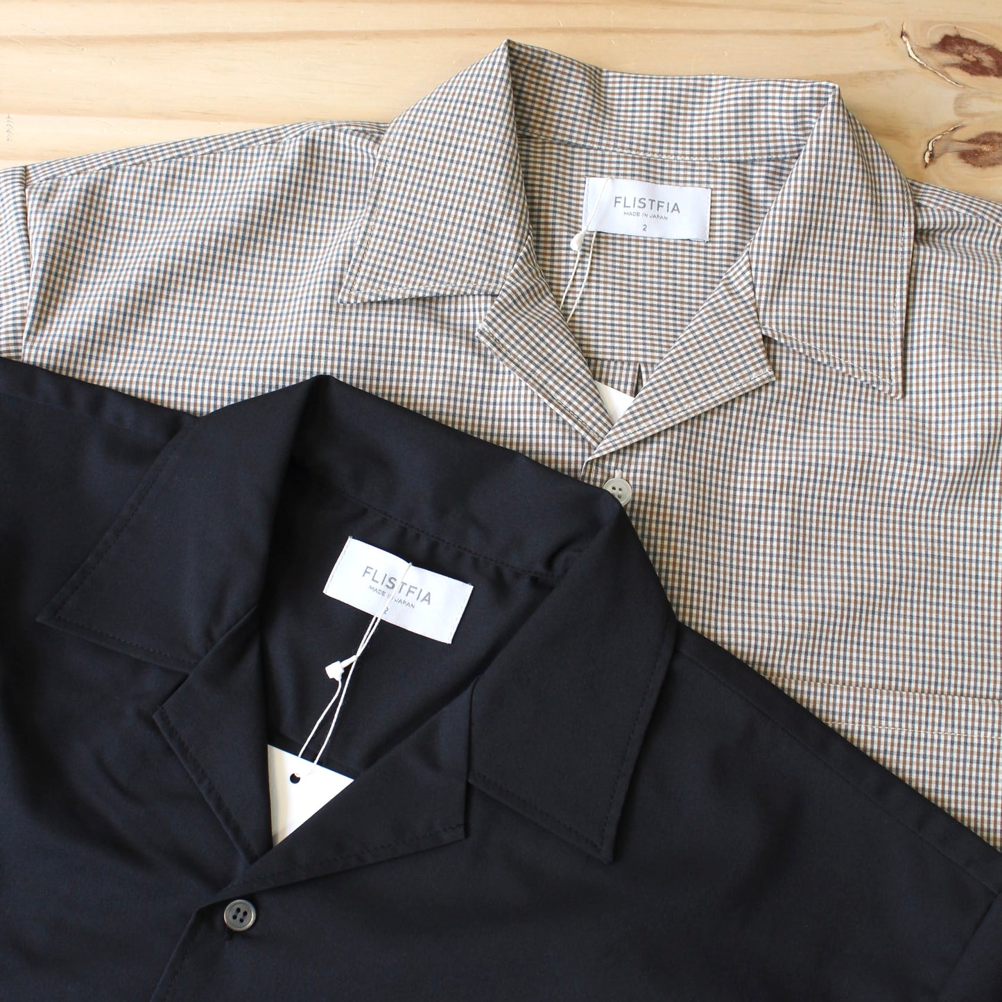 FLISTFIA -
OPEN COLLAR S/S SHIRTS