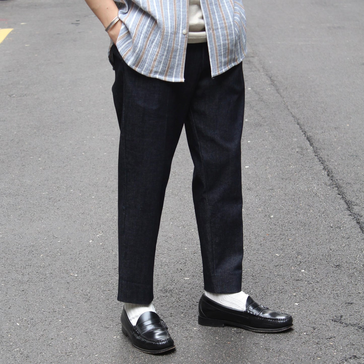 FLISTFIA - Denim Belted Trousers