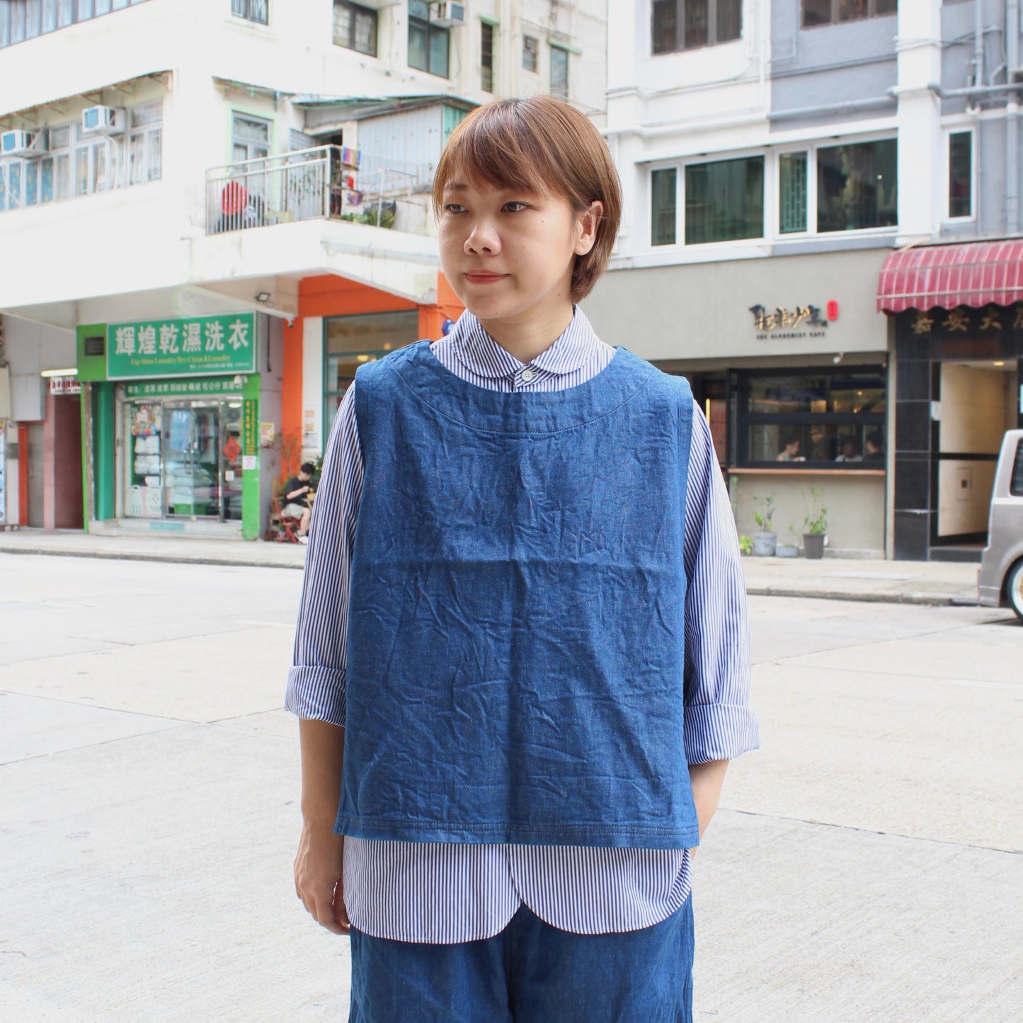 Brocante - 
Cotton Linen Denim Vest