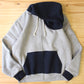 AHE HEE -
NAVY X GREY ZIP UP HOODIE