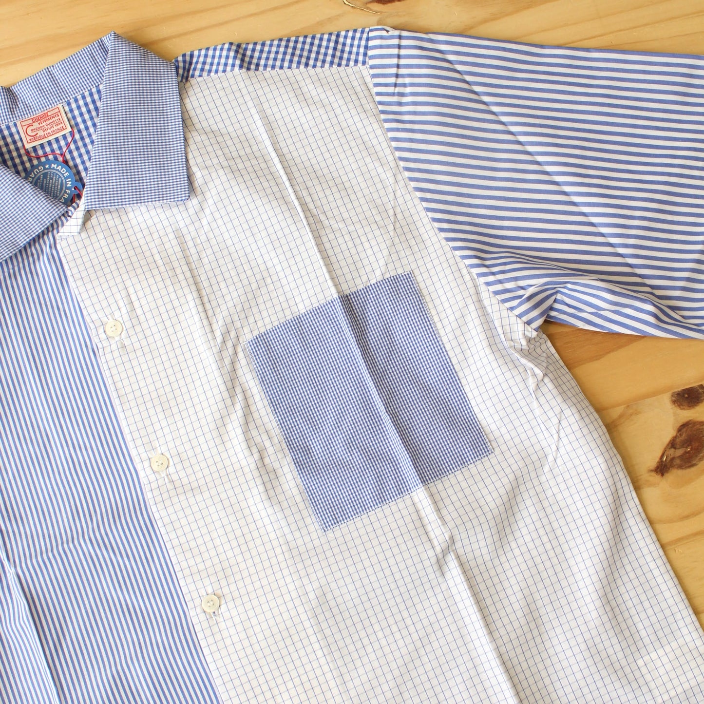 CONCHON QUINETTE -
CRAZY COLOUR OPEN COLLAR S/S SHIRT