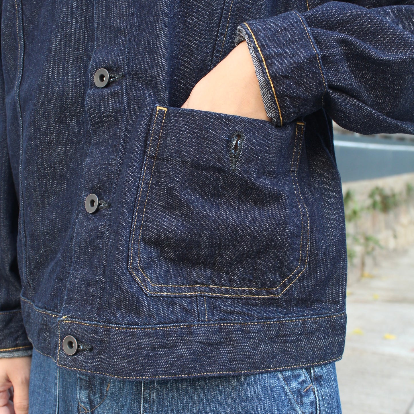 D.M.G -
ALMOND DENIM JACKET