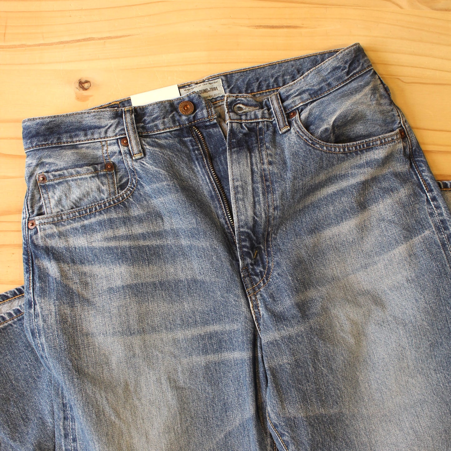 SPELLBOUND -
12OZ SELVEDGE STRAIGHT DENIM ZIP(拉鍊) - USED WASH