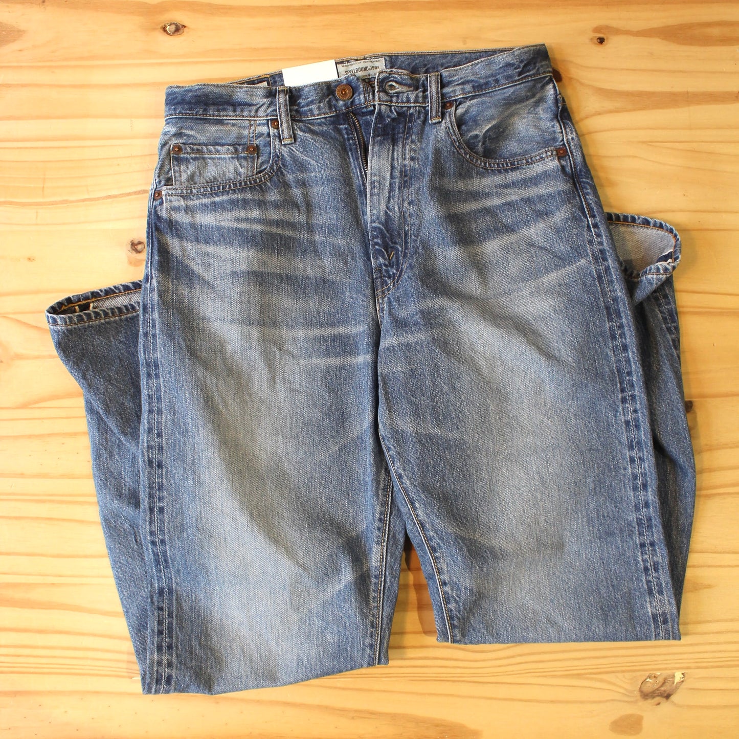 SPELLBOUND -
12OZ SELVEDGE STRAIGHT DENIM ZIP(拉鍊) - USED WASH