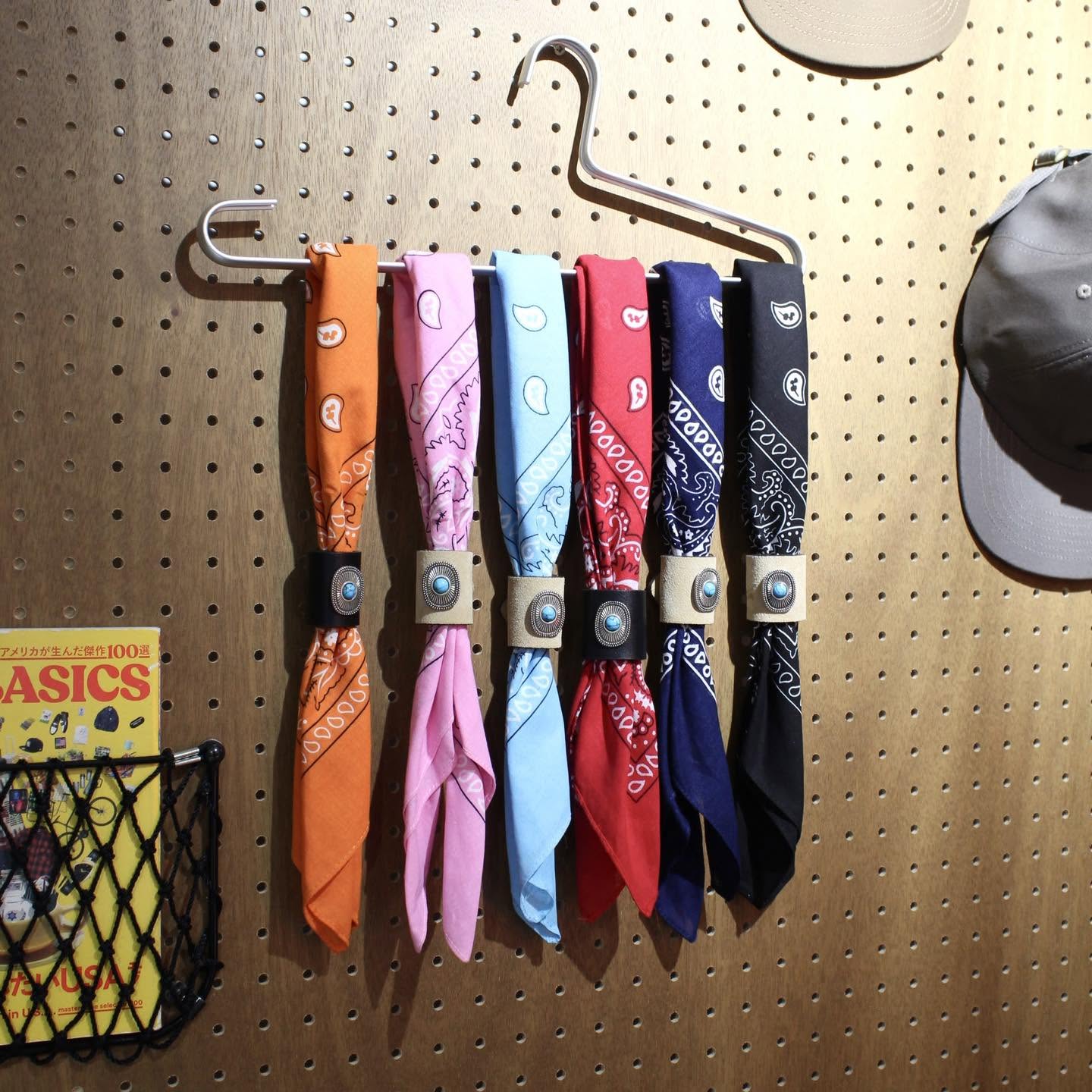 MANCINO - ACCESSORI BANDANA WITH LEATHER TURQUOISE