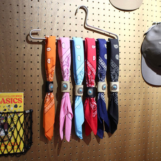 MANCINO - ACCESSORI BANDANA WITH LEATHER TURQUOISE