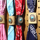 MANCINO - ACCESSORI BANDANA WITH LEATHER TURQUOISE