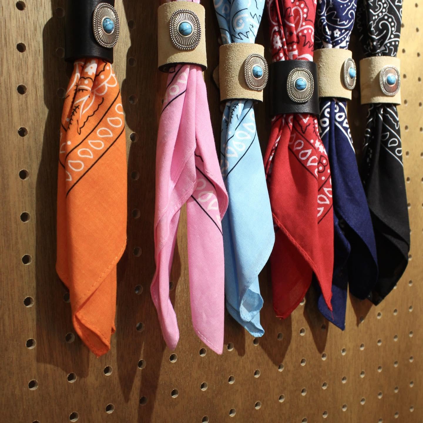 MANCINO - ACCESSORI BANDANA WITH LEATHER TURQUOISE