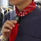 MANCINO - ACCESSORI BANDANA WITH LEATHER TURQUOISE
