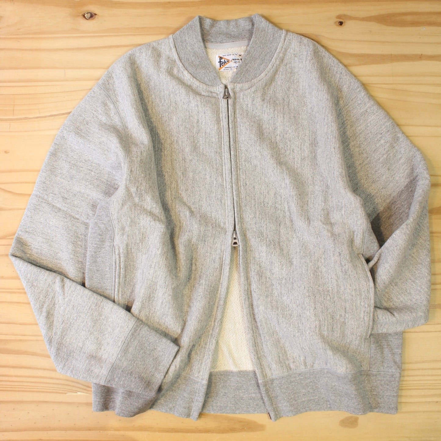 FELCO - 
16OZ HEAVY WEIGHT TERRY ZIP BASEBALL NECK SWEATSHIRT