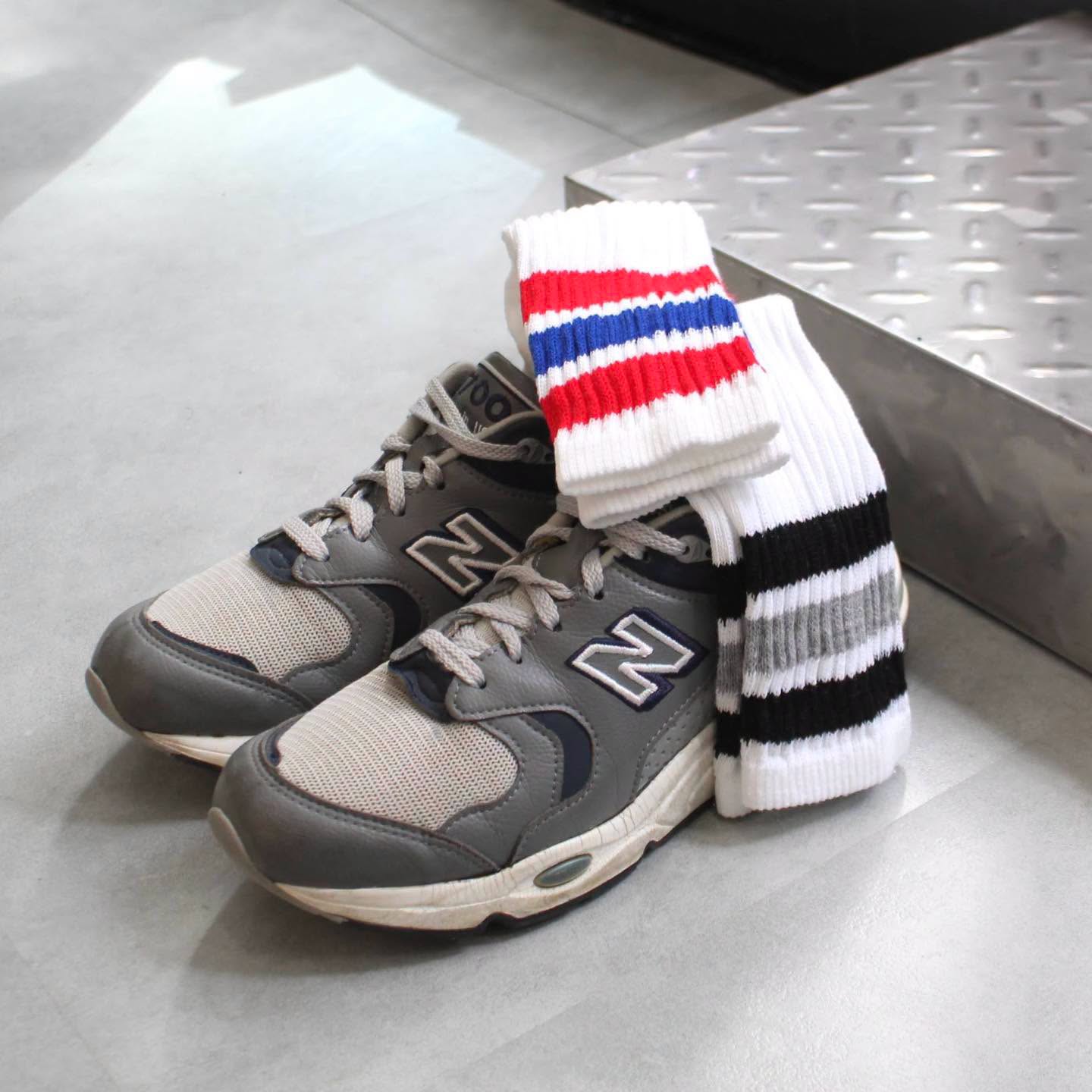 THE RAILROAD SOCKS - AMERICAN RETRO STRIPE CREW SOCKS