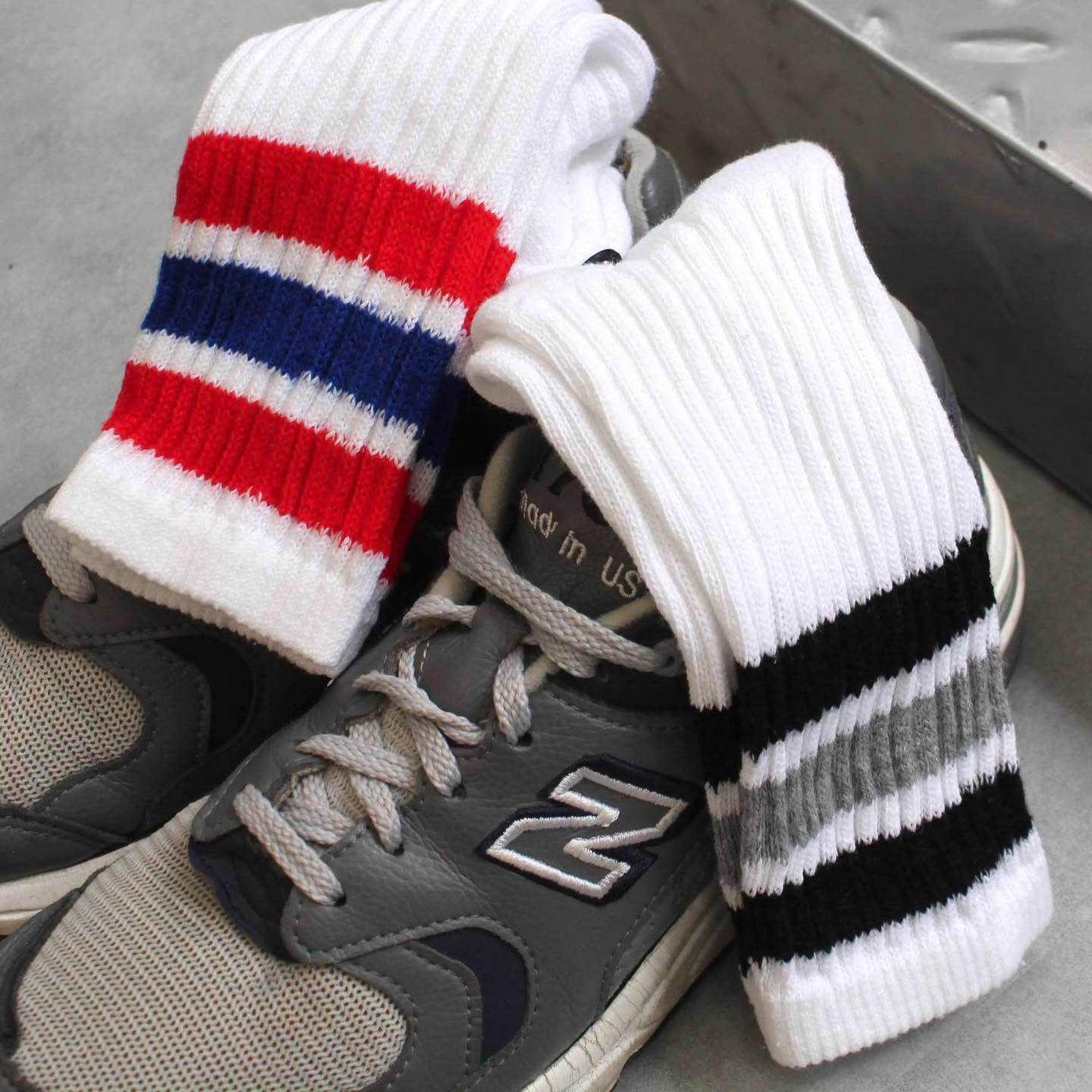 THE RAILROAD SOCKS - AMERICAN RETRO STRIPE CREW SOCKS