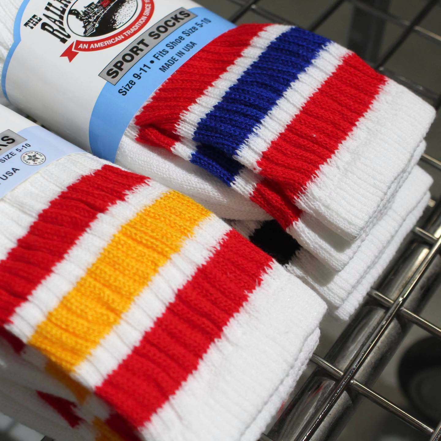 THE RAILROAD SOCKS - AMERICAN RETRO STRIPE CREW SOCKS
