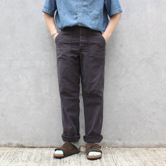 Or Slow- STANDARD ITEM US ARMY FATIGUE PANTS (STONE WASH BLACK)