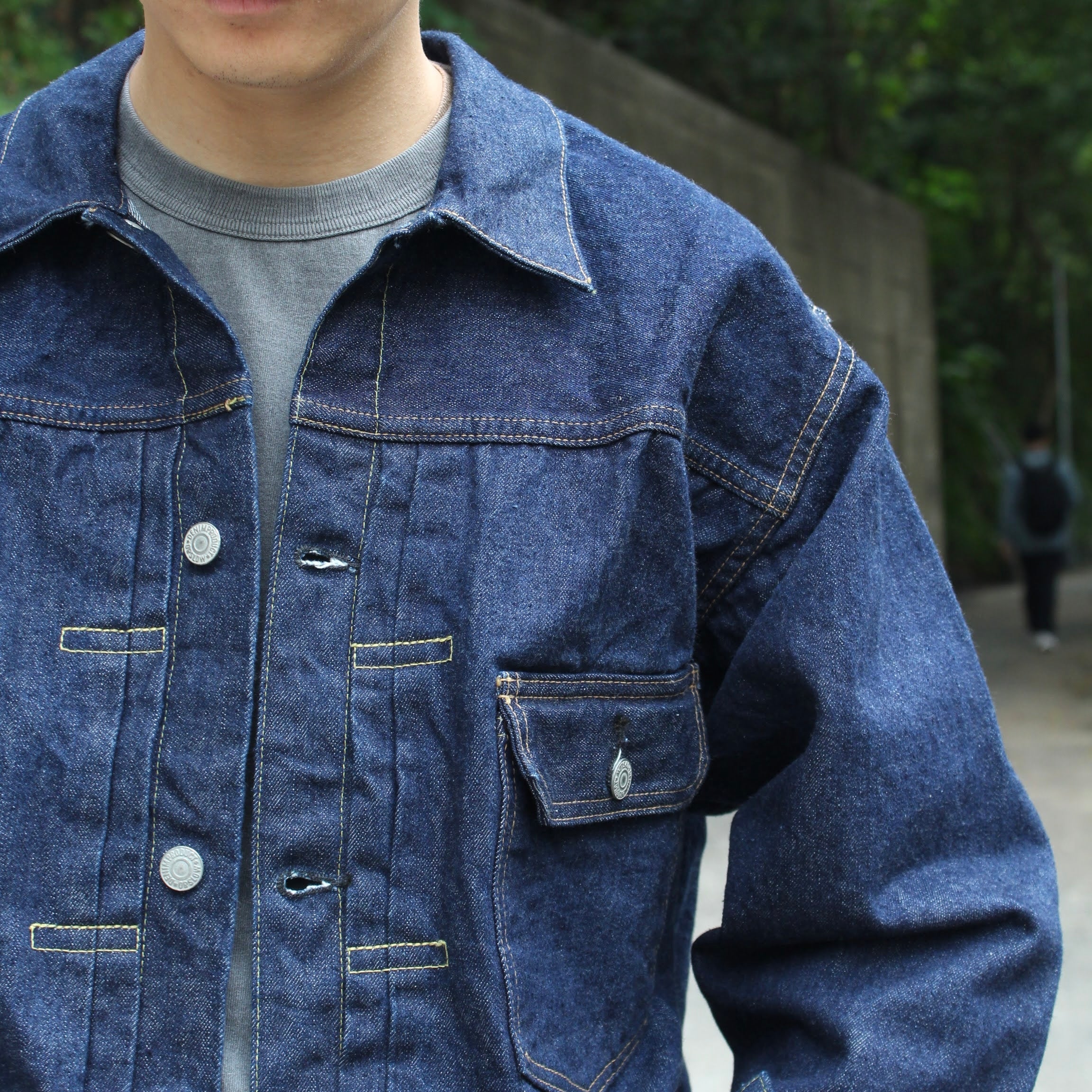 OrSlow - 40'S PLEATED FRONT BLOUSE DENIM JACKET – WHERE.