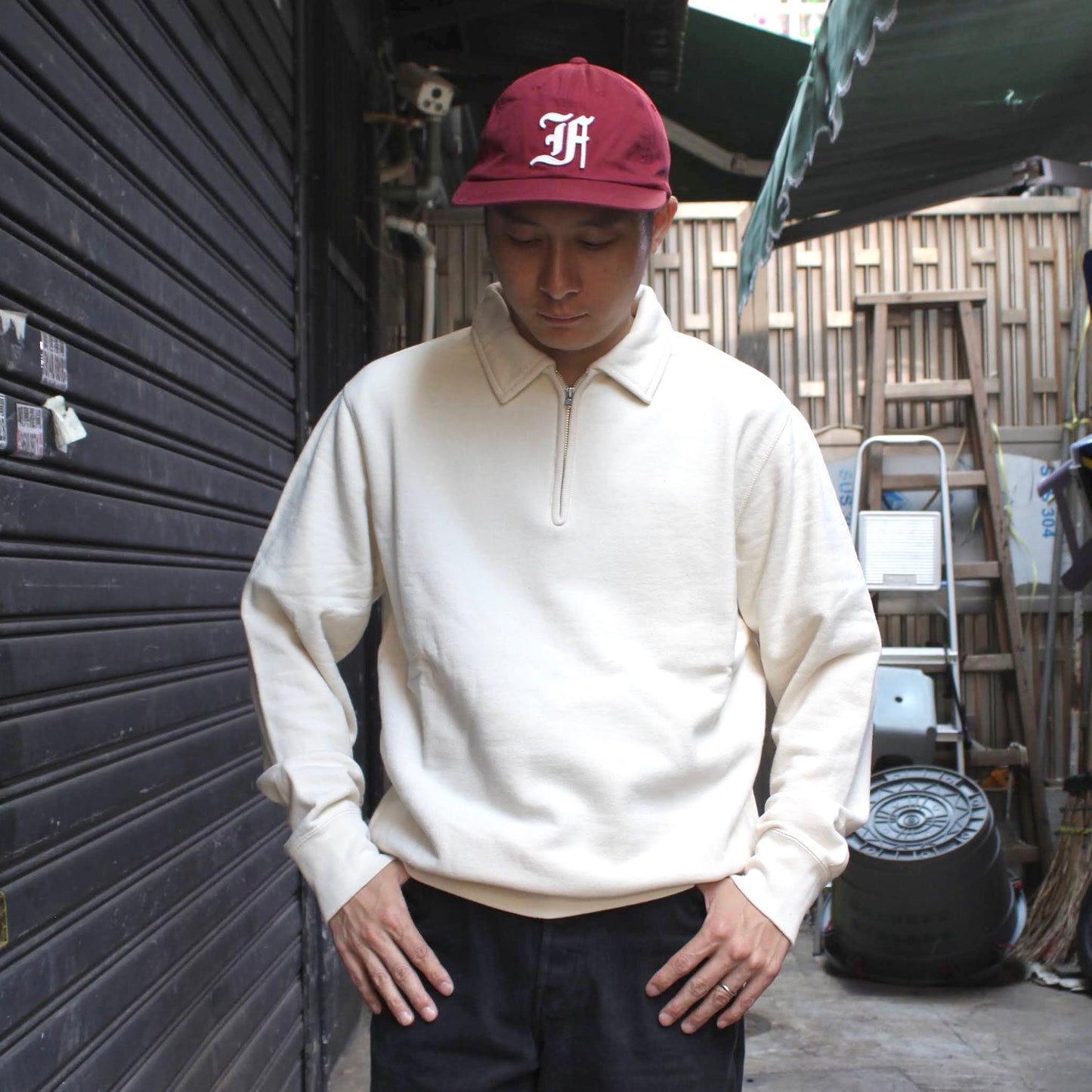 FELCO - 10OZ FRENCH TERRY L/S HALF ZIP COLLAR SWEAT