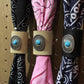MANCINO - ACCESSORI BANDANA WITH LEATHER TURQUOISE