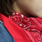 MANCINO - ACCESSORI BANDANA WITH LEATHER TURQUOISE
