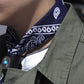 MANCINO - ACCESSORI BANDANA WITH LEATHER TURQUOISE