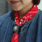 MANCINO - ACCESSORI BANDANA WITH LEATHER TURQUOISE