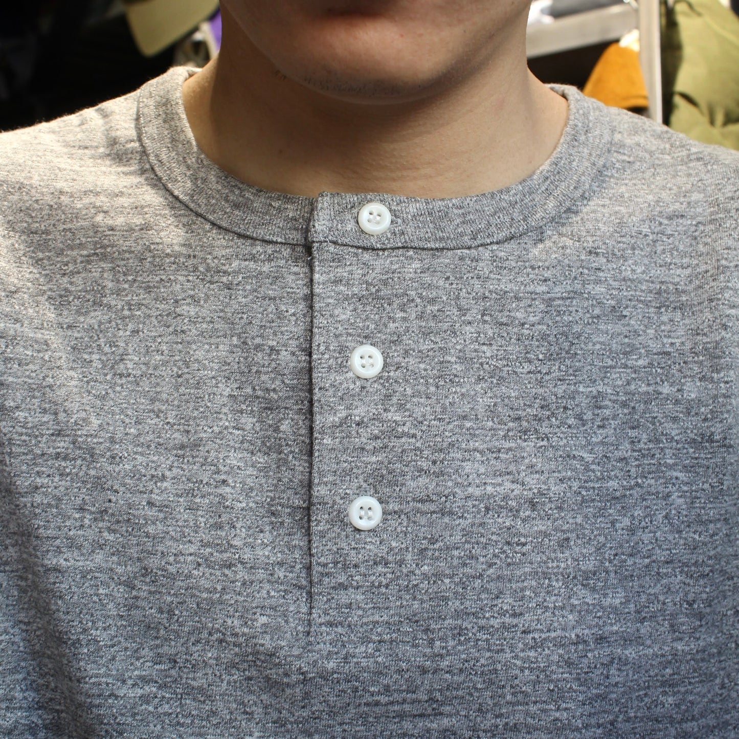 RIDING HIGH - Regular LOOPWHEEL L/S HENLEY TEE