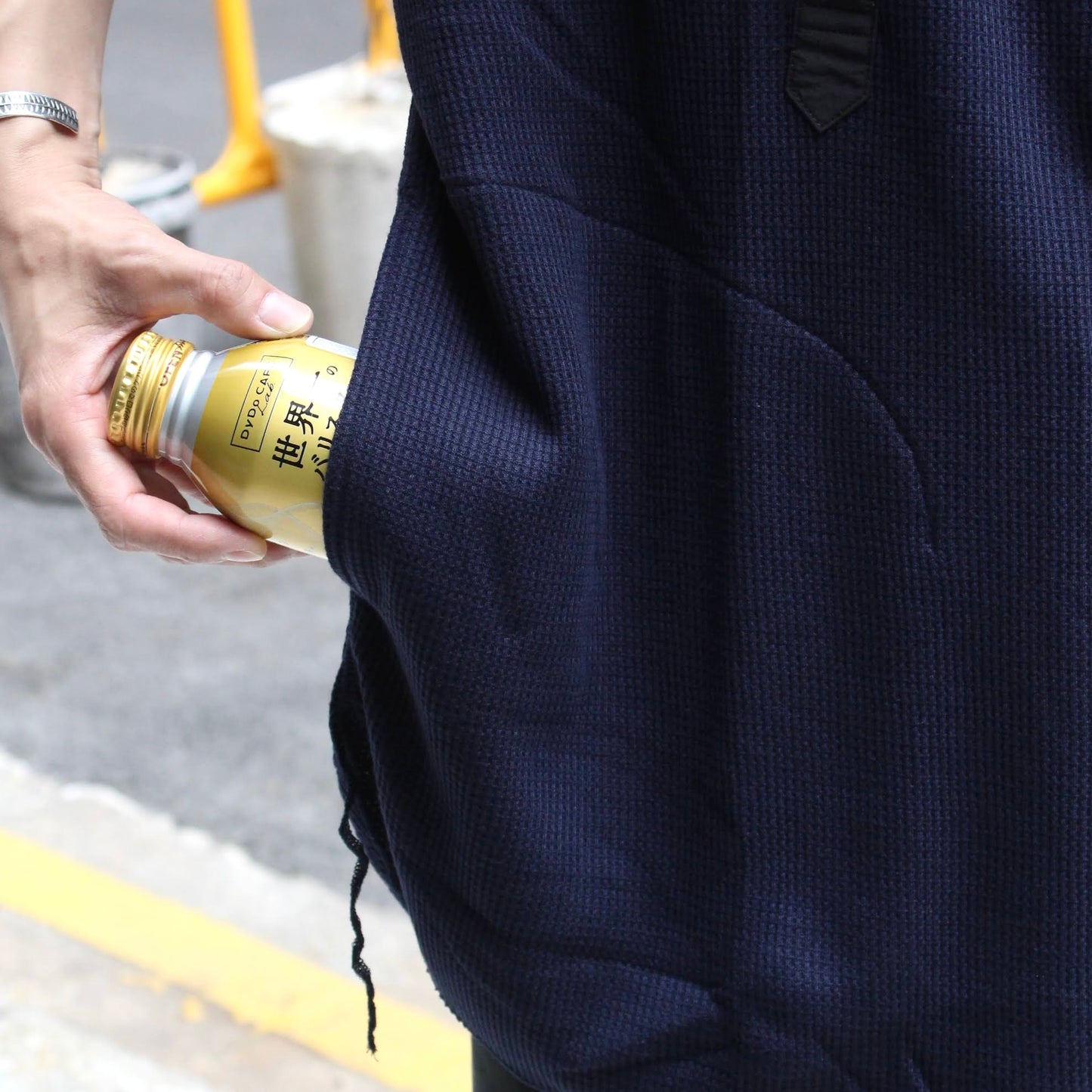 WFELD -
S/S WAFFLES HENLEY NECK SHIRT (OVERSIZED FIT)