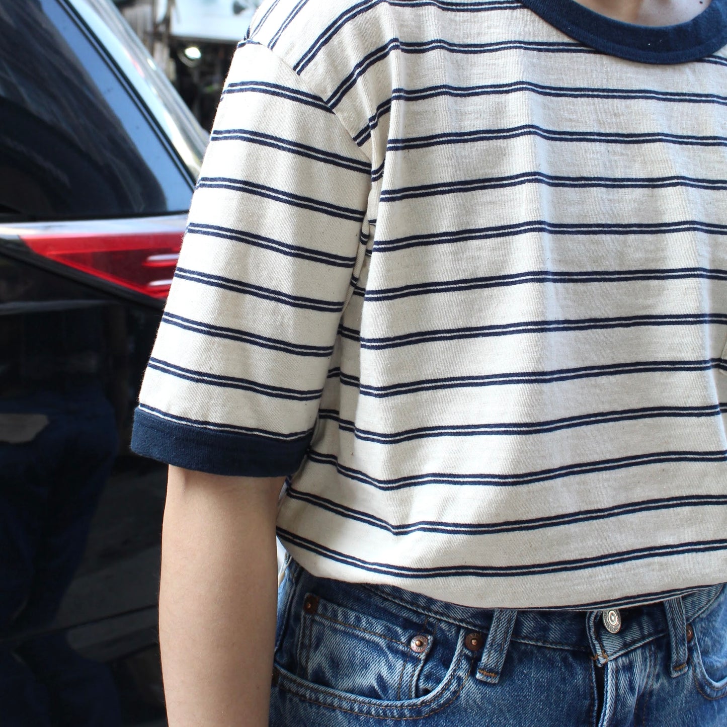 FELCO -
S/S BOYISH STRIPE RINGER POCKET TEE