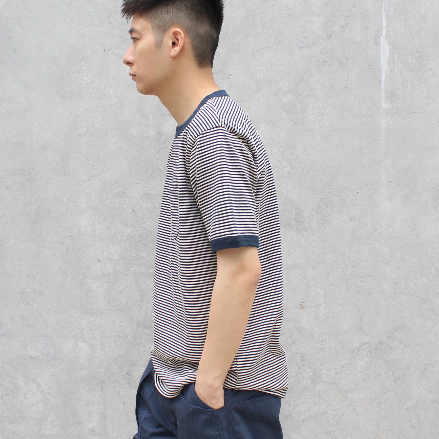 FELCO - AMERICAN VINTAGE STRIPE RINGER POCKET TEE