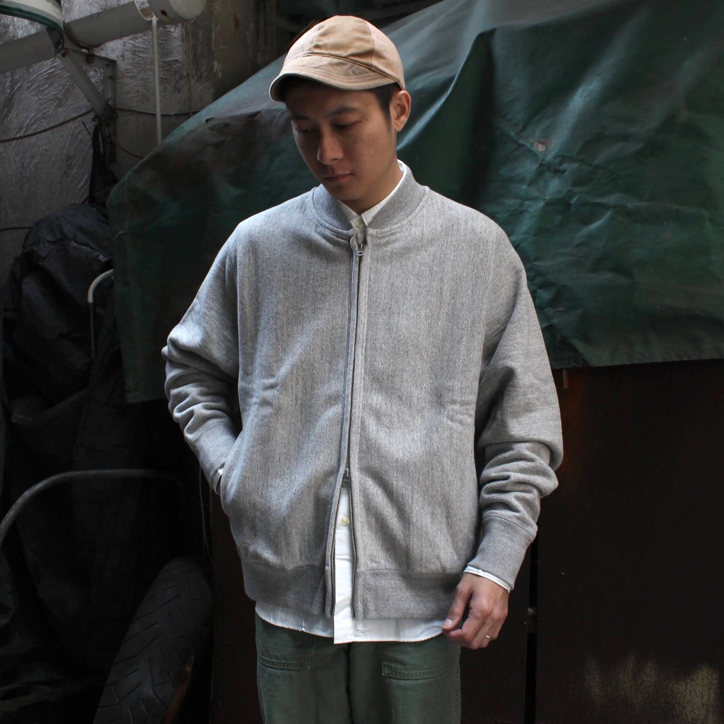 FELCO - 
16OZ HEAVY WEIGHT TERRY ZIP BASEBALL NECK SWEATSHIRT