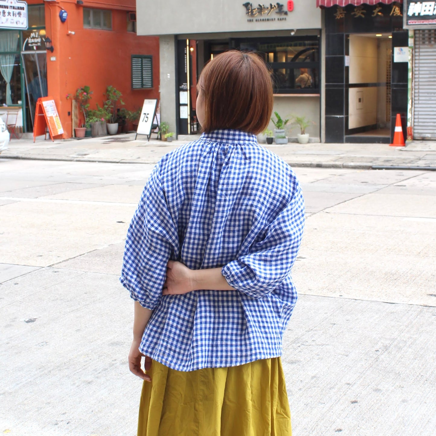 Brocante - 
Check Linen Grand Shirt