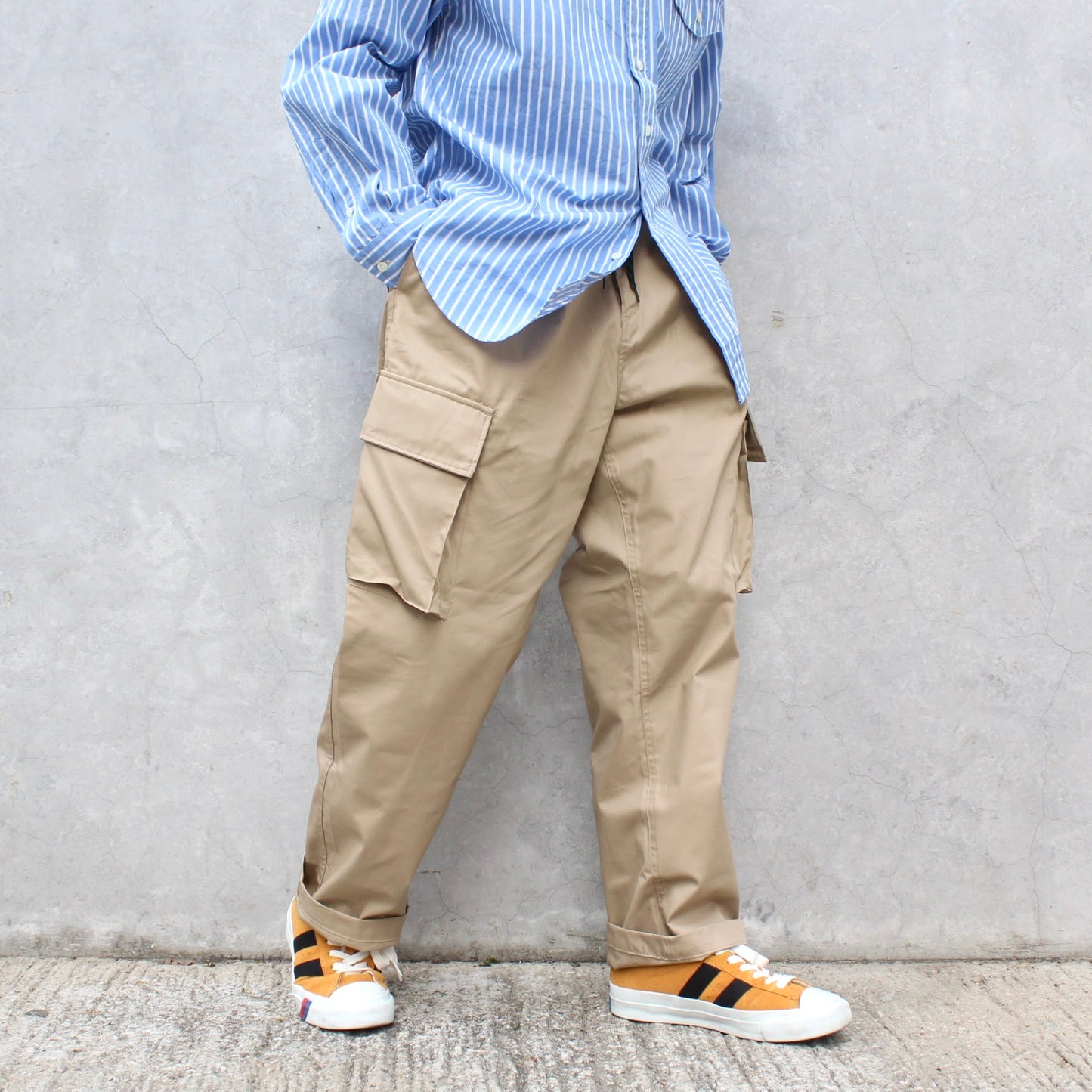 MANUAL ALPHABET -
COTTON NYLON GABARDINE CARGO PANTS