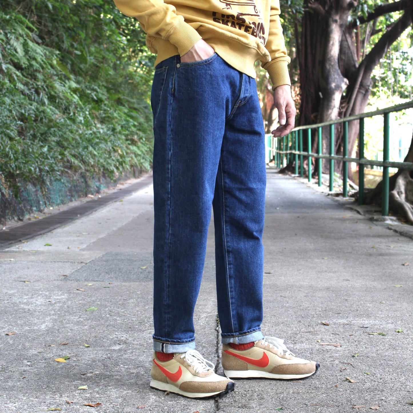 HATSKI -  15.6OZ Loose Tapered Denim (USED BLUE)