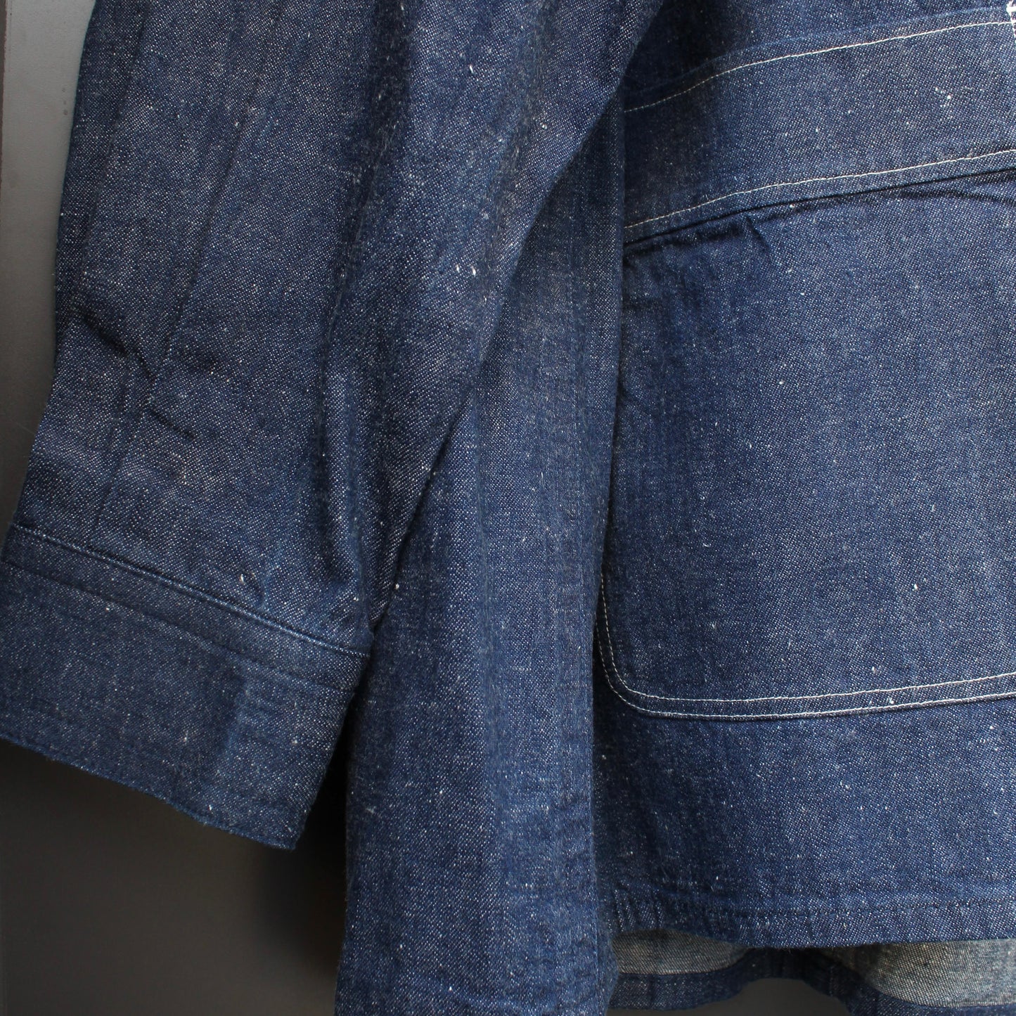 BROOKLYN OVERALL - 
COLLARLESS 9OZ DENIM BLOUSON