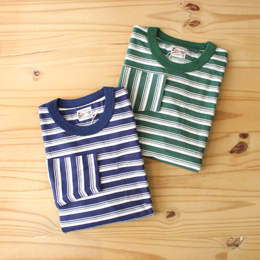 FELCO -
L/S BINDER NECK CREW STRIPE POCKET TEE