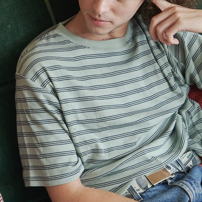 ROBERT P. MILLER - 
PANEL-RIB CASUAL FIT TEE