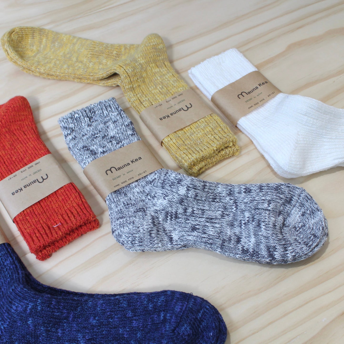 Mauna Kea Socks - 
Slub Low Gauge Rib Socks