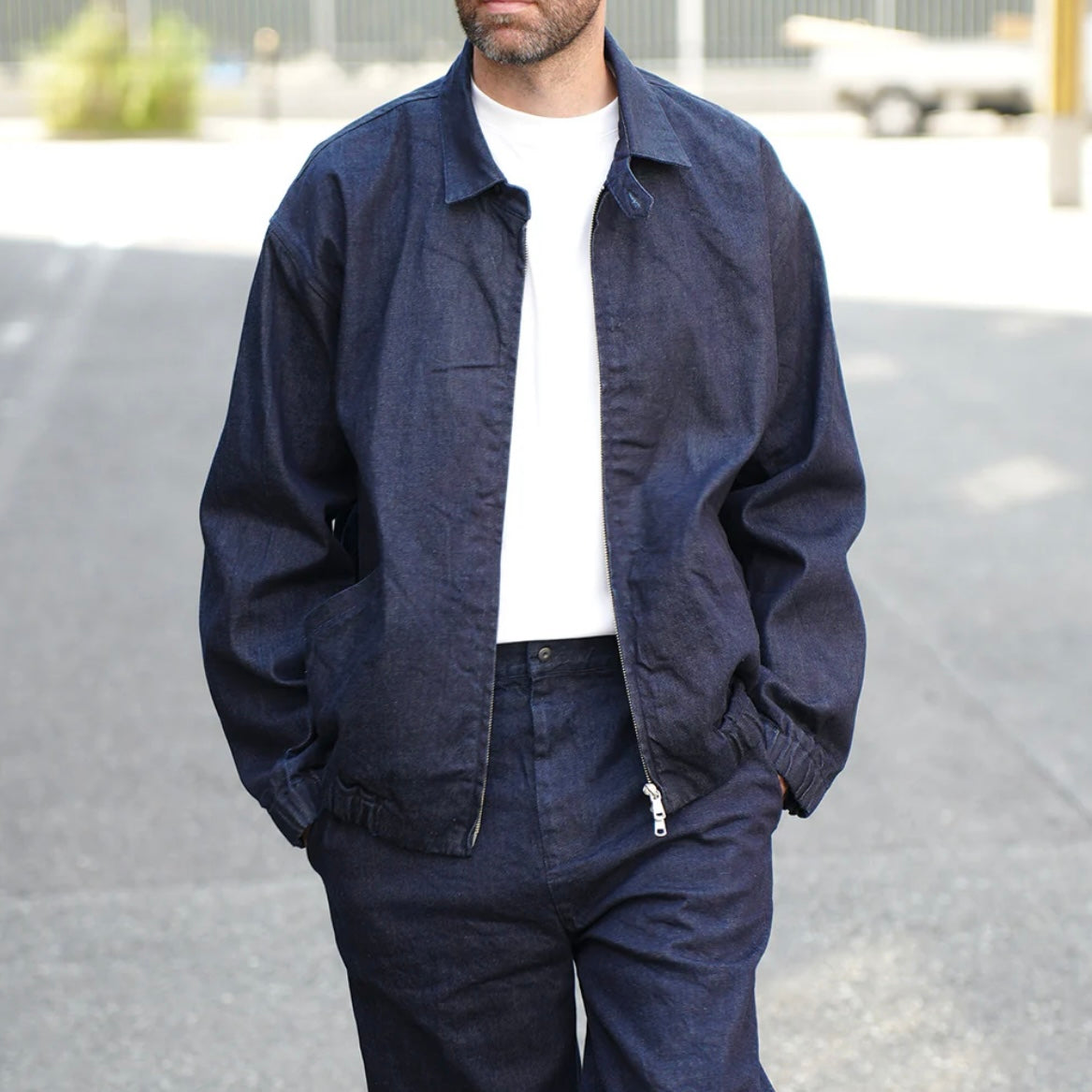 MANUAL ALPHABET - 
DENIM SWING TOP JACKET