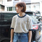 FELCO -
S/S BOYISH STRIPE RINGER POCKET TEE